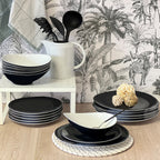 Sven Noir - Service 18 Pièces - Porcelaine - Noir