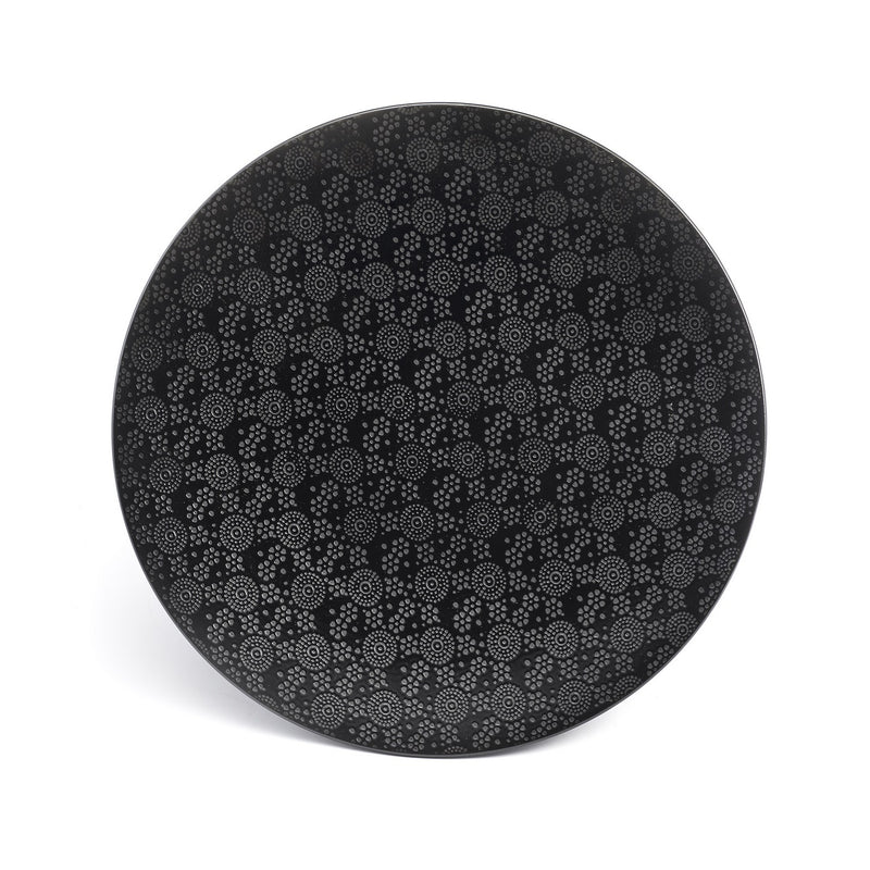 Black Japan - 6 Assiettes Plates - Grès - Noir