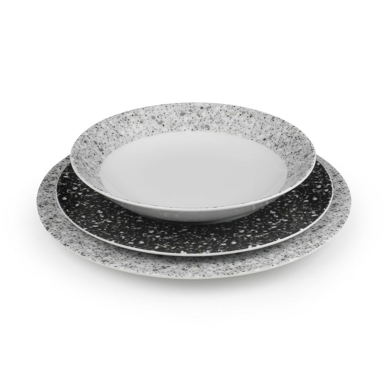 Cosmo - Servicio de 18 piezas - Porcelana - Blanco/Gris