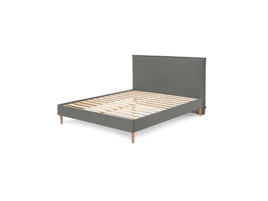Sary - Bed with Solid Slats - Natural Wooden Legs