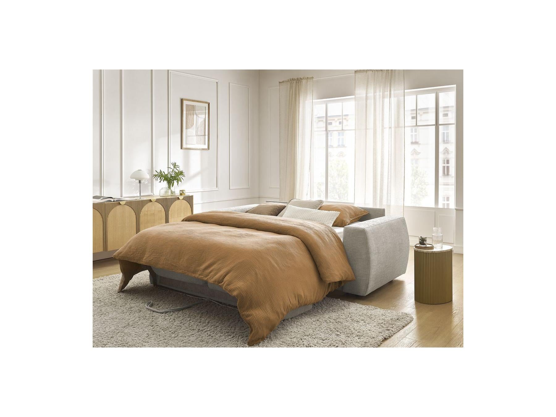 Hugo - Canapé Droit Convertible Ouverture Express - Tissu Texturé - 140X190