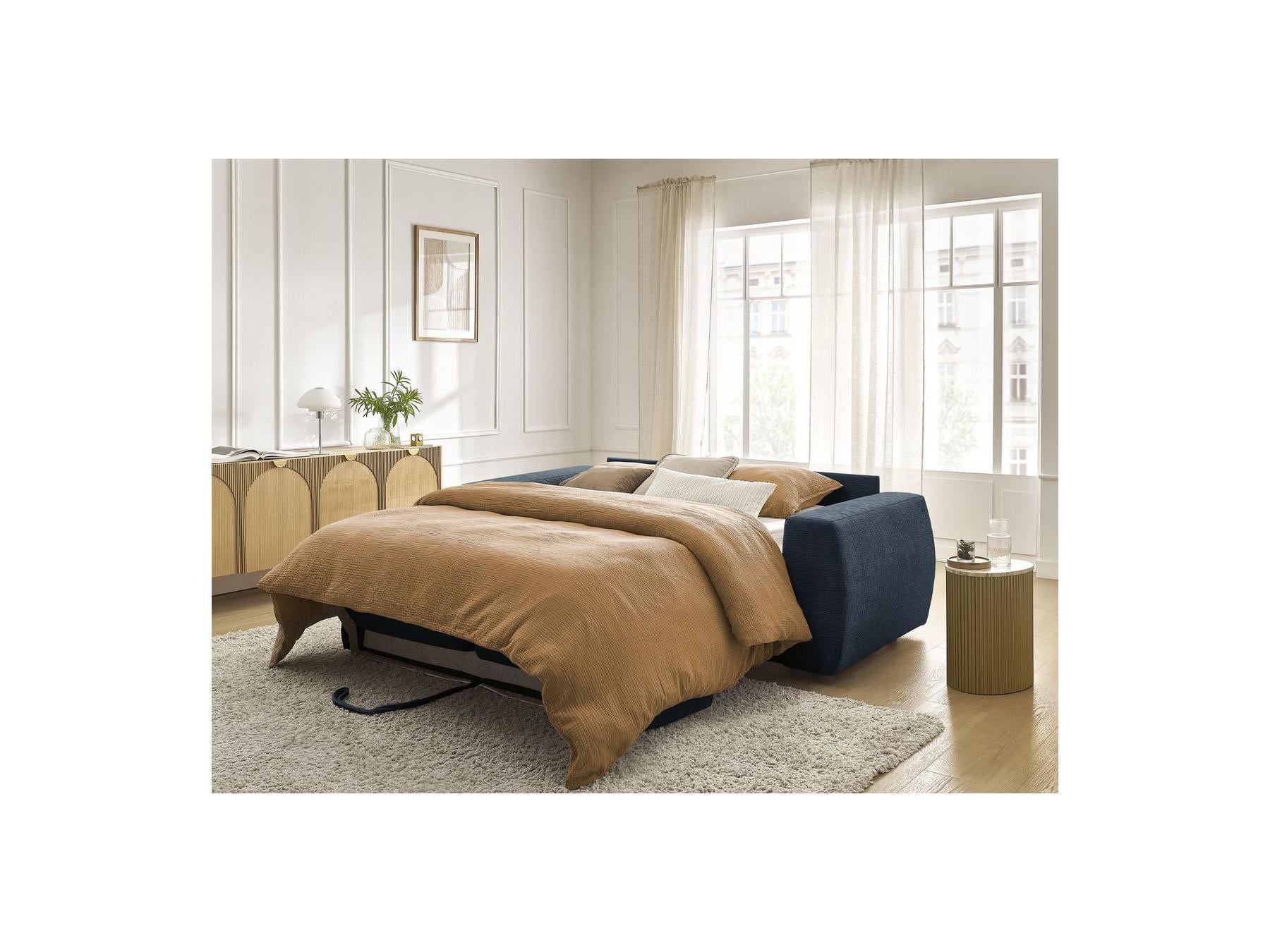 Hugo - Canapé Droit Convertible Ouverture Express - Tissu Texturé - 140X190