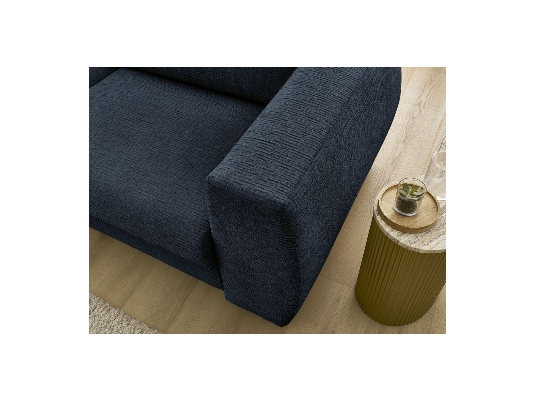 Hugo - Canapé Droit Convertible Ouverture Express - Tissu Texturé - 140X190