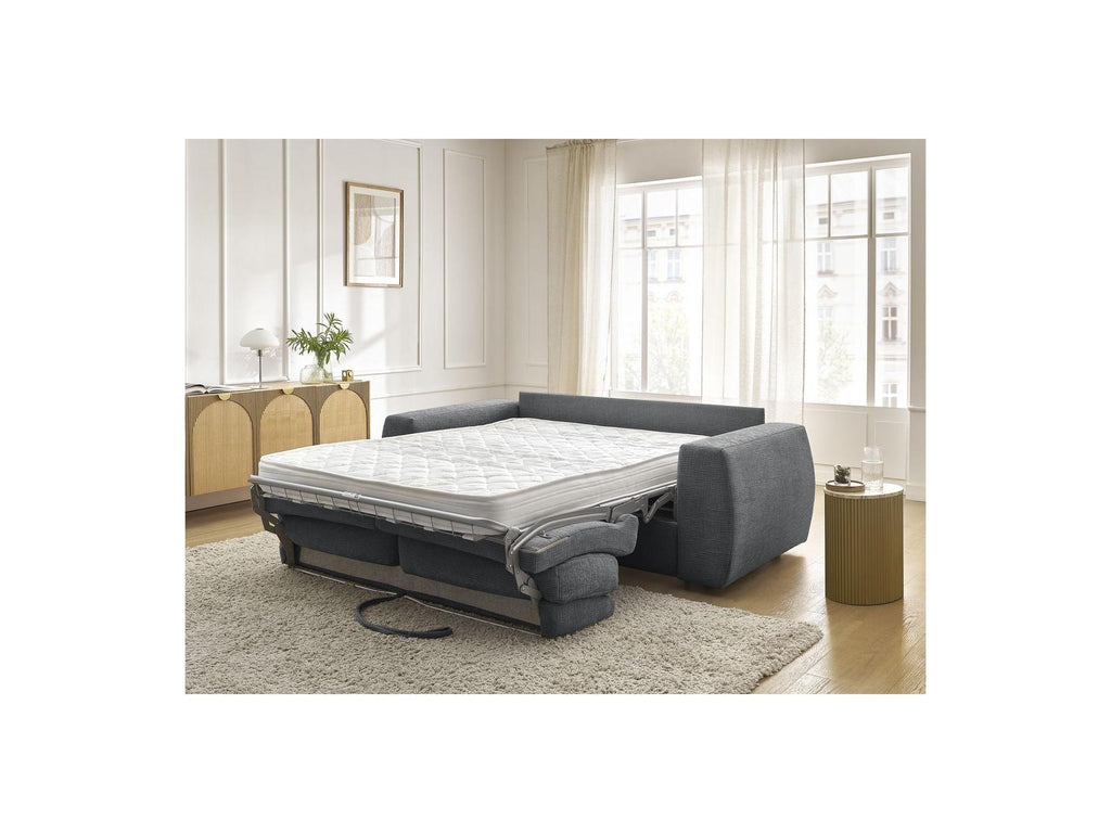 Hugo - Canapé Droit Convertible Ouverture Express - Tissu Texturé - 140X190