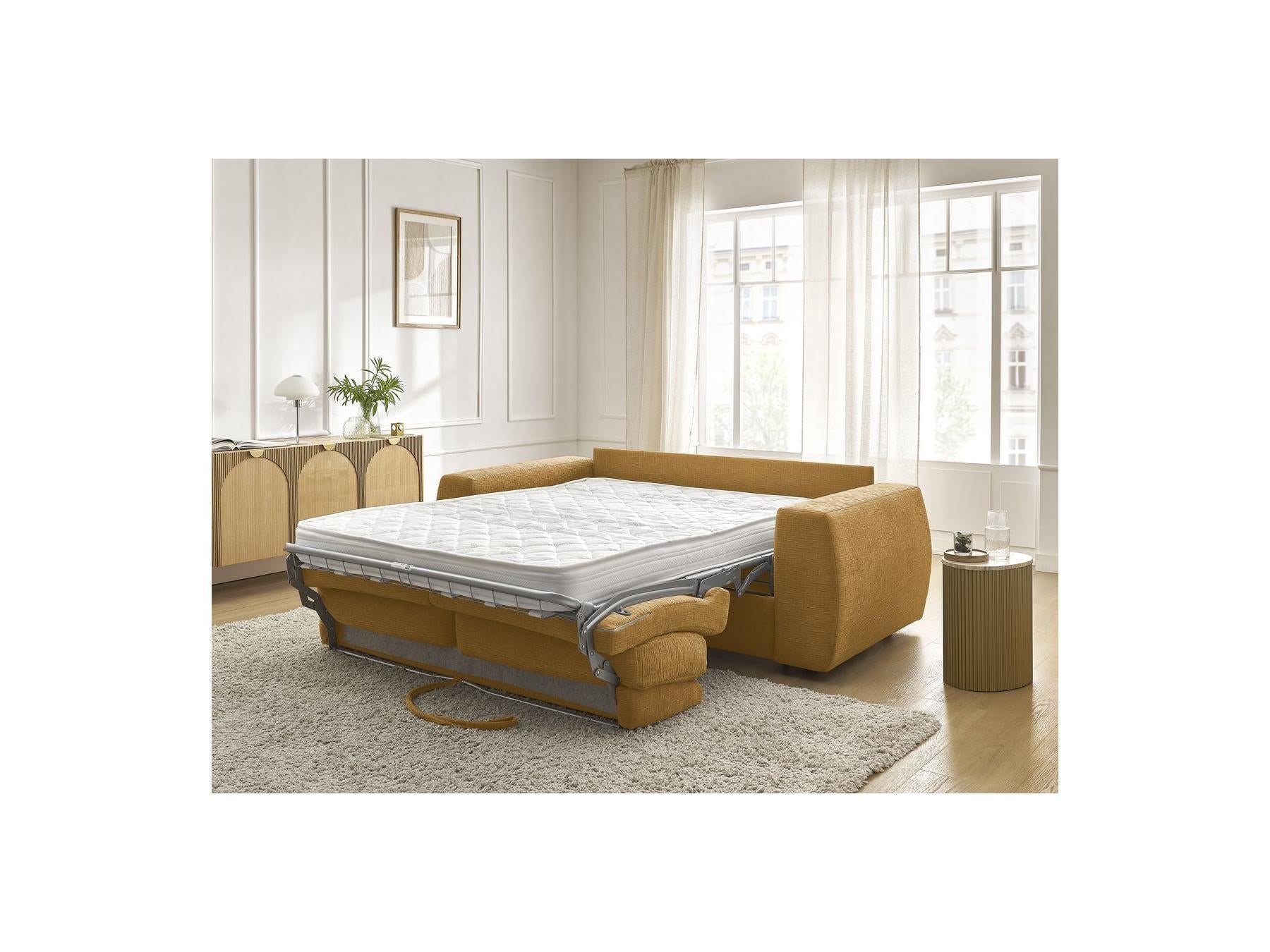 Hugo - Canapé Droit Convertible Ouverture Express - Tissu Texturé - 140X190