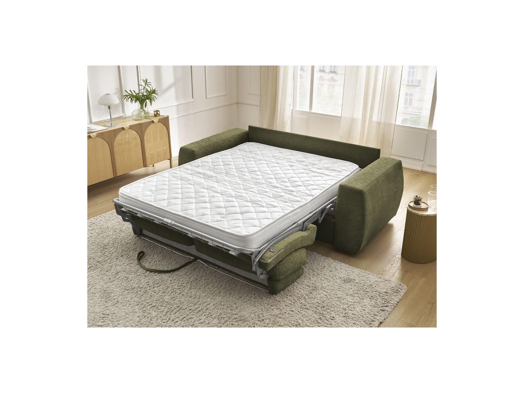 Hugo - Canapé Droit Convertible Ouverture Express - Tissu Texturé - 140X190
