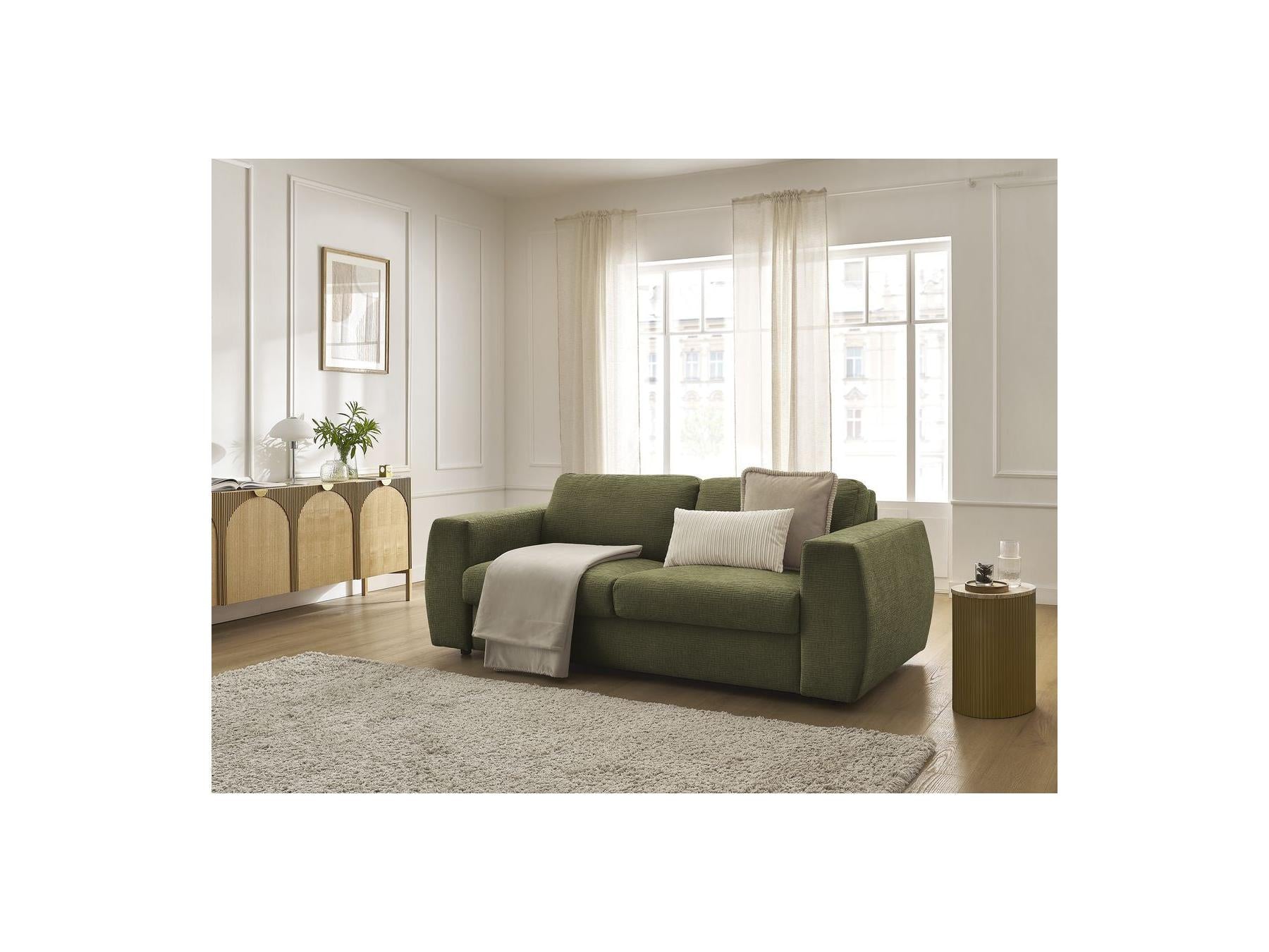Hugo - Canapé Droit Convertible Ouverture Express - Tissu Texturé - 140X190