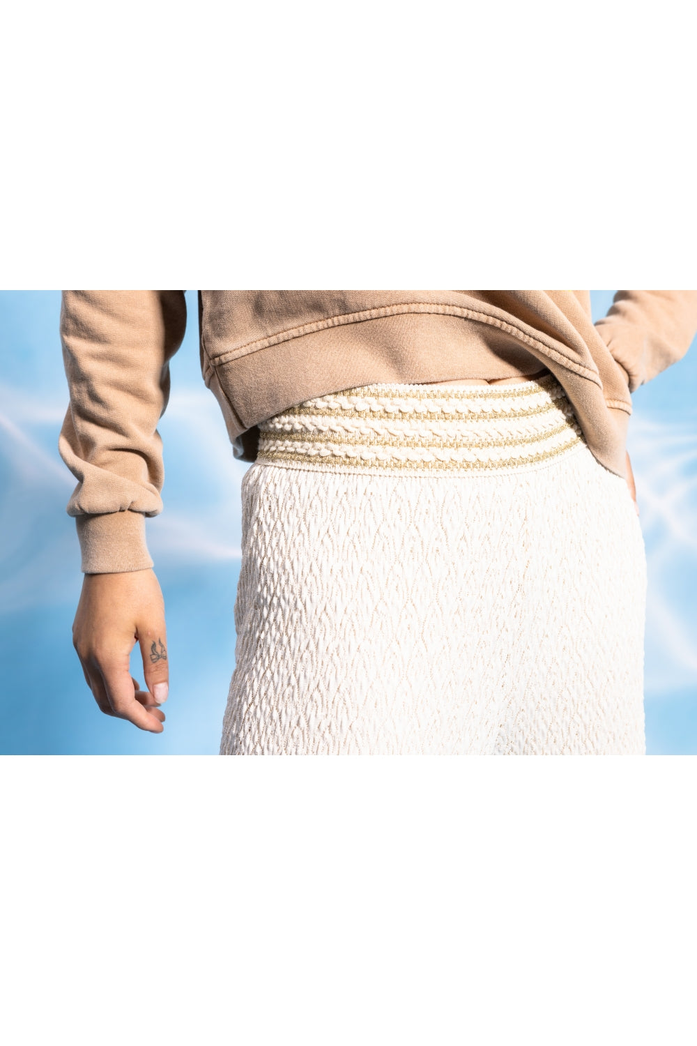 Le Pantalon Mélanie Dentelle Beige