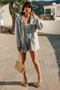 Veste Vana Rayure Fil A Fil Bleu