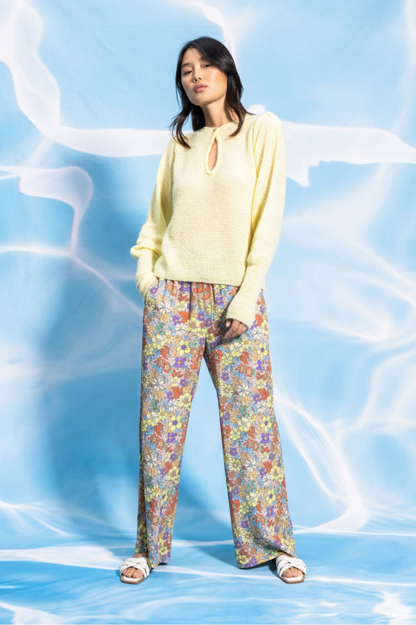 Pantalon Tracy Lilas Flower - Jaune