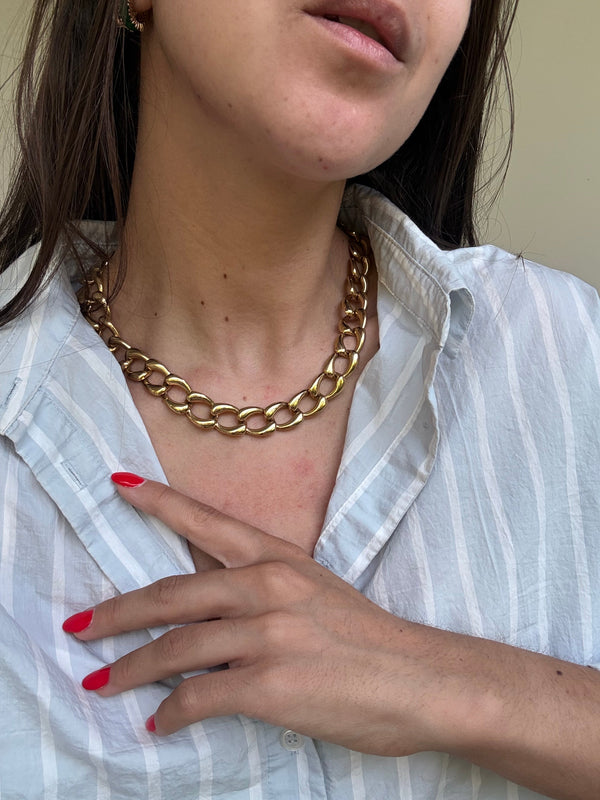 Vintage Napier Necklace - Gold-Tone Curb Chain