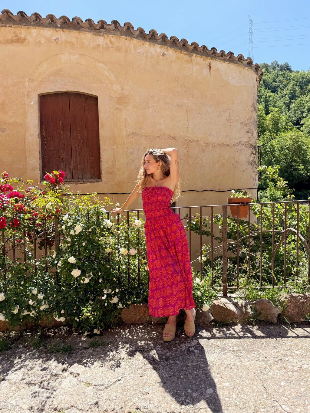 Orange Linen Dress Casiopea