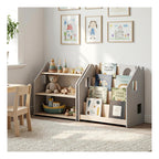 Bibliothèque & Étagère À Jouets Duo – Blanc & Gris