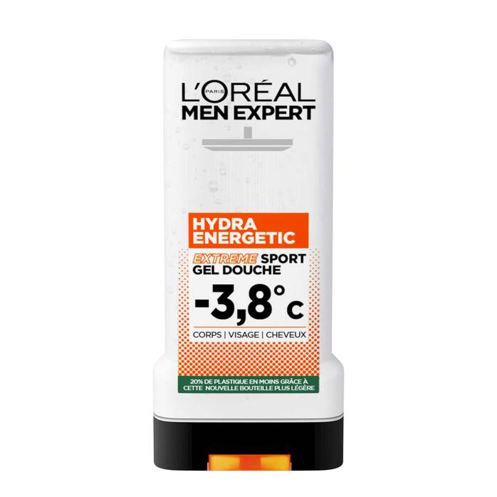 Pack of 6 - Men Expert Hydra Energetic Shower Gel Extreme Sport -3.8°C Sensation of Freshness 300Ml
