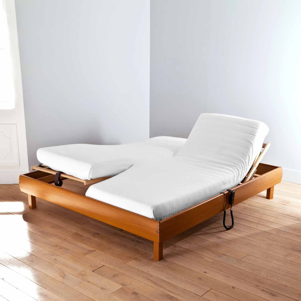 Uni Molleton Gratte - Drap Housse Double - Blanc