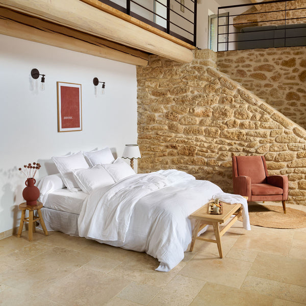 Gaze De Coton - Drap Housse - Blanc