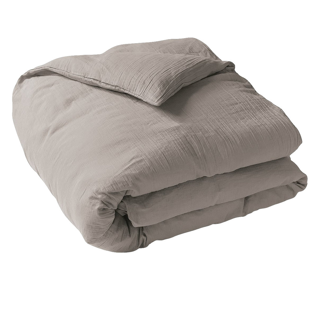Gaze De Coton - Housse Couette - Gris