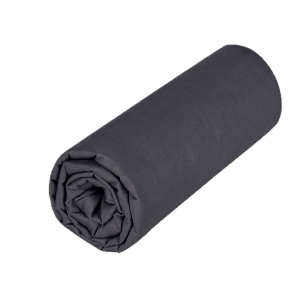 Uni Percale - Drap Housse Double - Anthracite