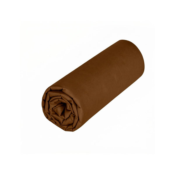 Uni Percale - Drap Housse - Percale De Coton - Marron