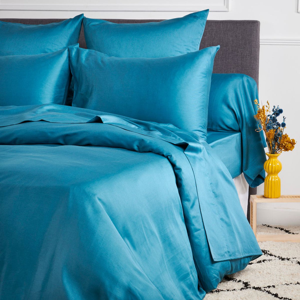 Douce Nuit - Drap Housse - Bleu Paon