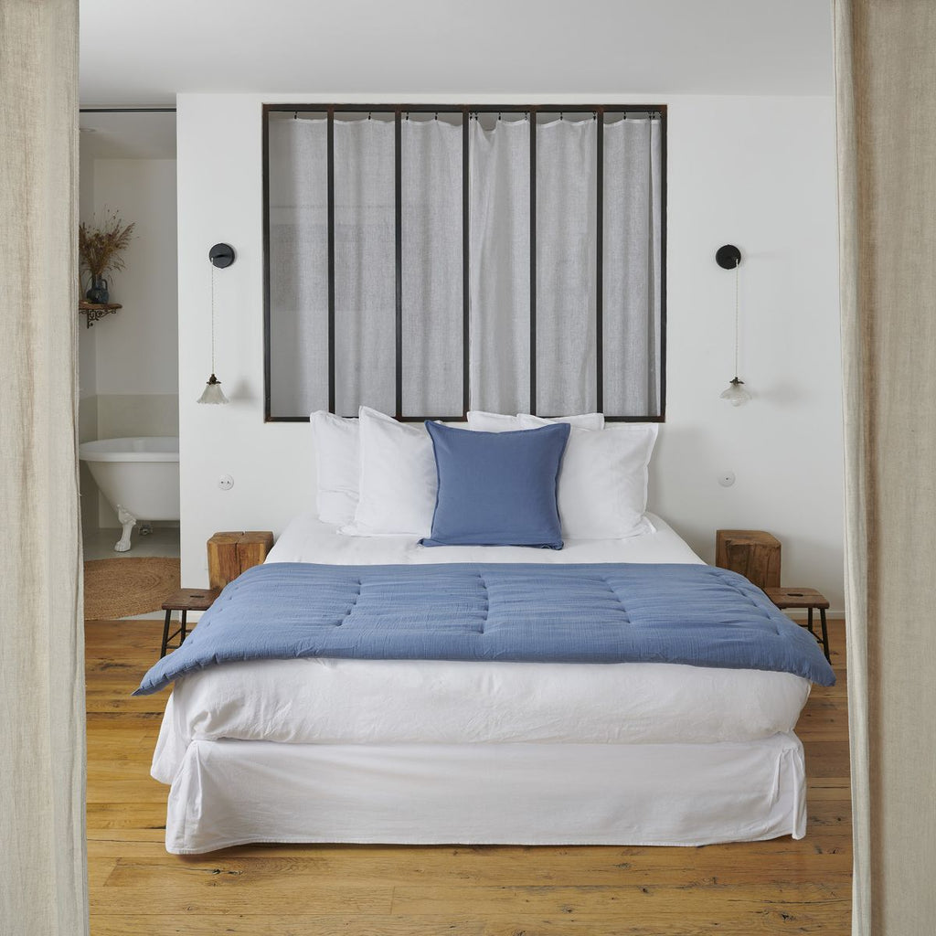Gaze De Coton - Edredon - Bleu Jean