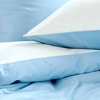 Parure De Lit - Housse De Couette Réversible - Bicolore Bleu/Ivoire