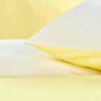 Parure De Lit - Housse De Couette Réversible - Bicolore Jaune Pale/Ivoire