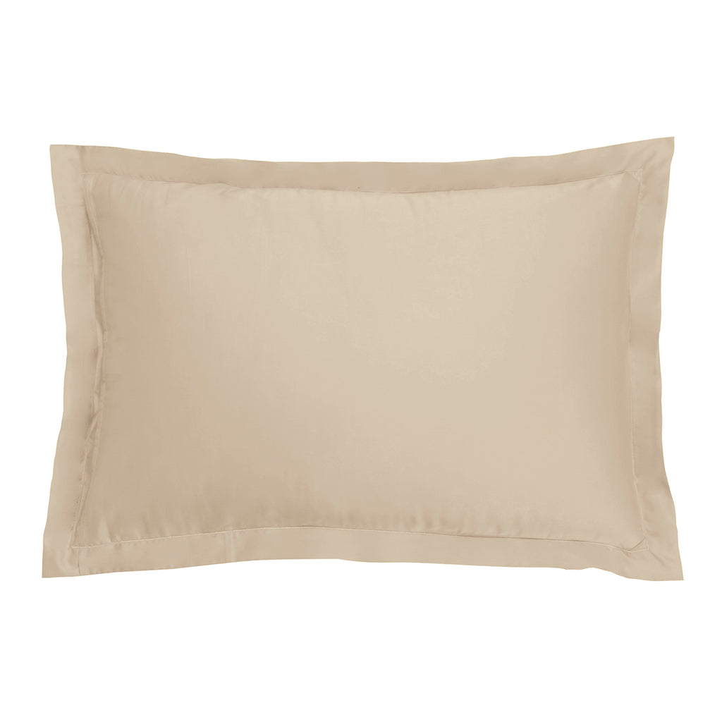 Satin Uni Jacquard - Taie d'Oreiller - Grège