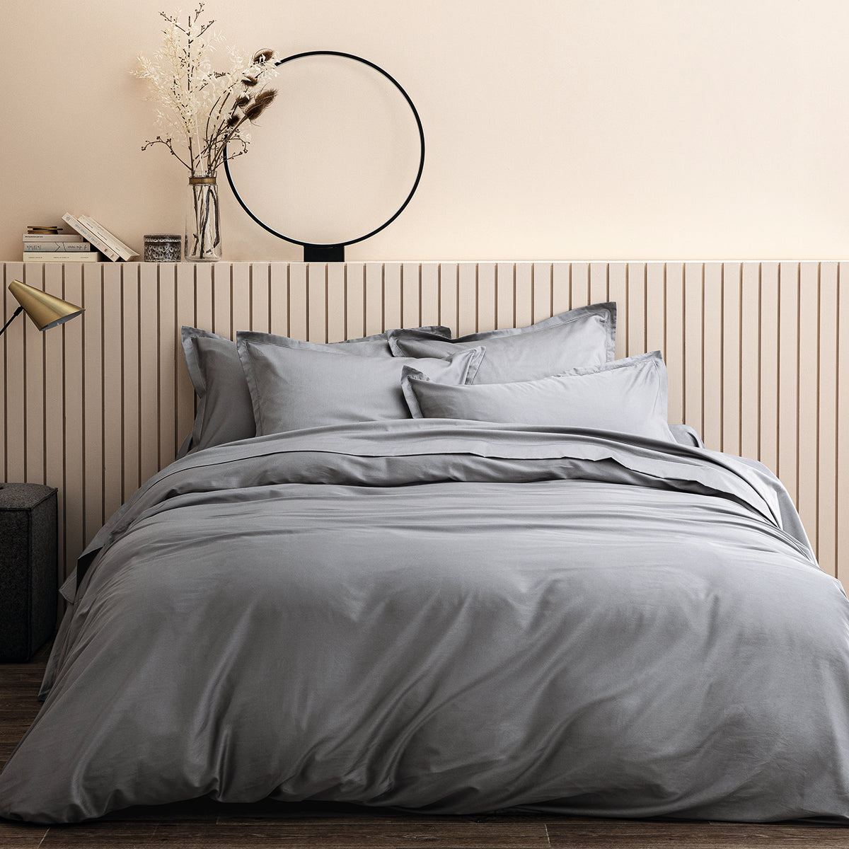 Satin Uni - Drap Housse - Gris