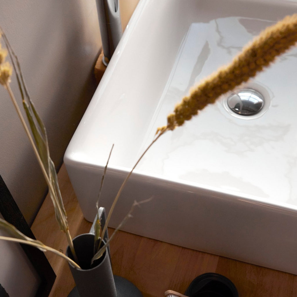Ema - Lavabo Rectangular - Cerámica - Blanco