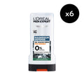Pack of 6 - Men Expert Magnesium Defense Shower Gel Cream Sensitive Skin 0% Alcohol Enriched With Magnesium & Niaci