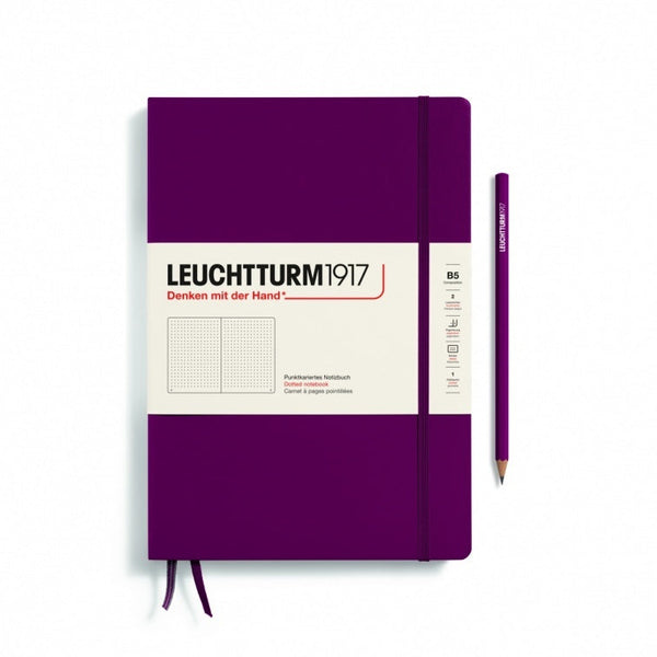 B5 Dot Grid Notebook - Hardcover - Aubergine
