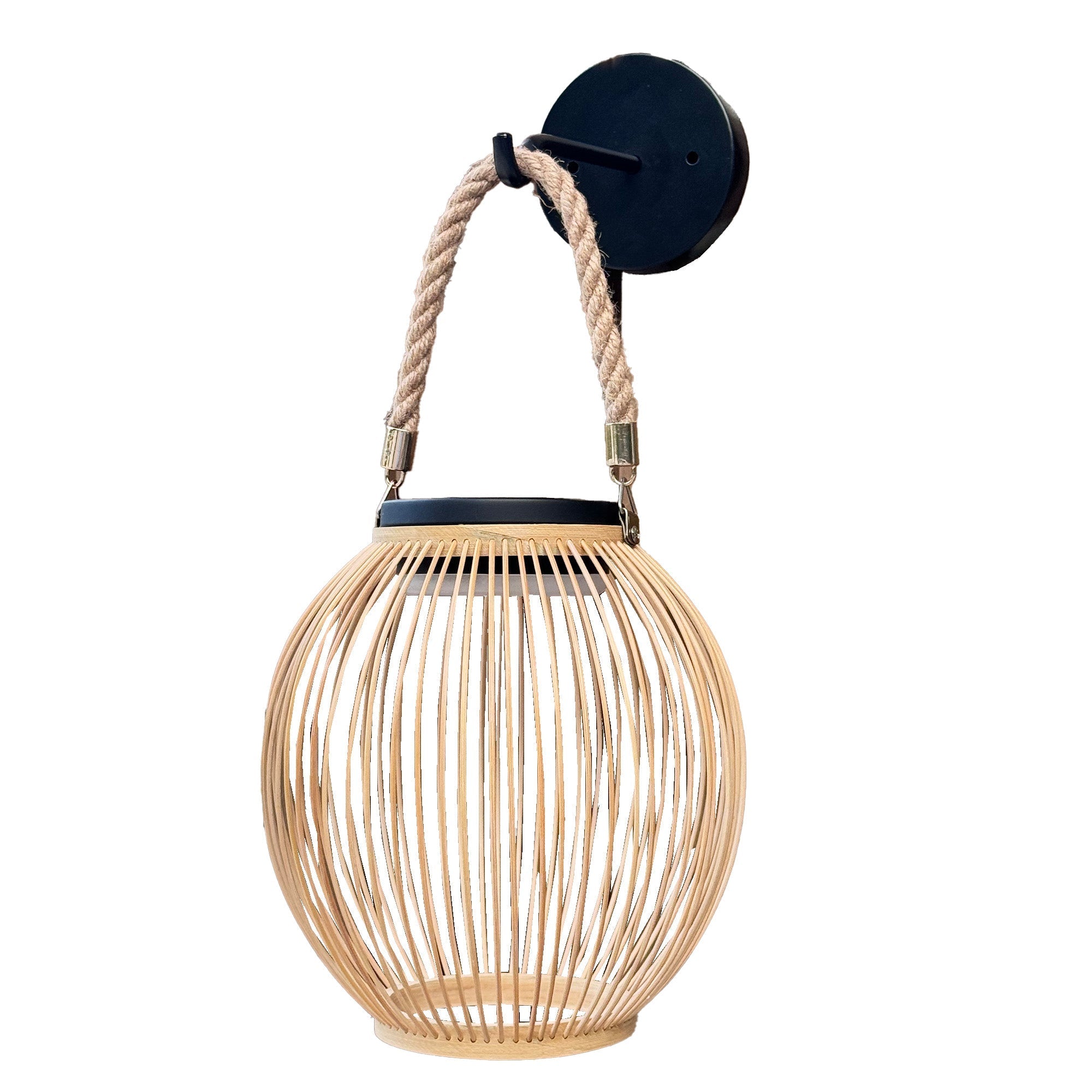 Isaline - Applique Solaire Décorative - Rotin - Beige