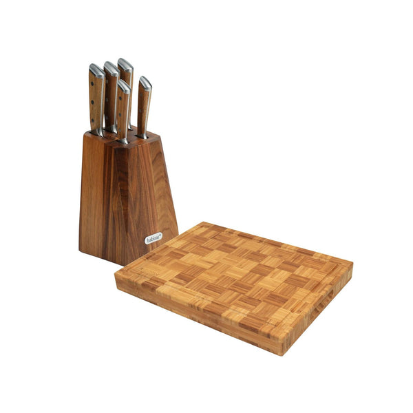 Harmonie - Bloc De 5 Couteaux En Bois + Une Planche À Découper En Bambou - Bois/Bambou