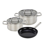 Aura - Set De 5 Pièces En Inox/Alu - Argenté/Noir
