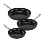 Eternel - Set De 3 Poeles - 20/24/28cm -  Aluminium Avec Revêtement Céramique - Full Induction - Noir