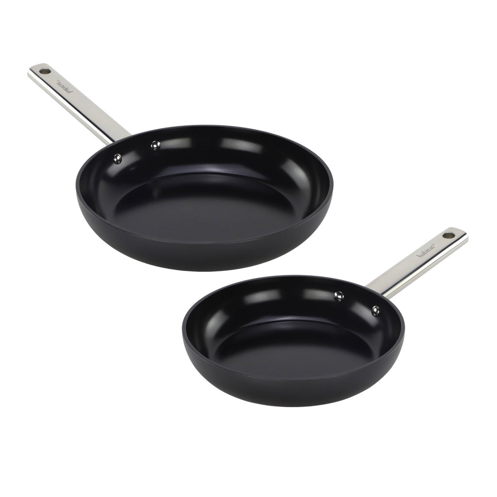 Eminence - Set De 2 Poeles - 20/24cm - Aluminium Avec Revêtement Céramique - Full Induction - Noir