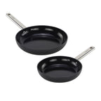 Eminence - Set De 2 Poeles - 20/24cm - Aluminium Avec Revêtement Céramique - Full Induction - Noir