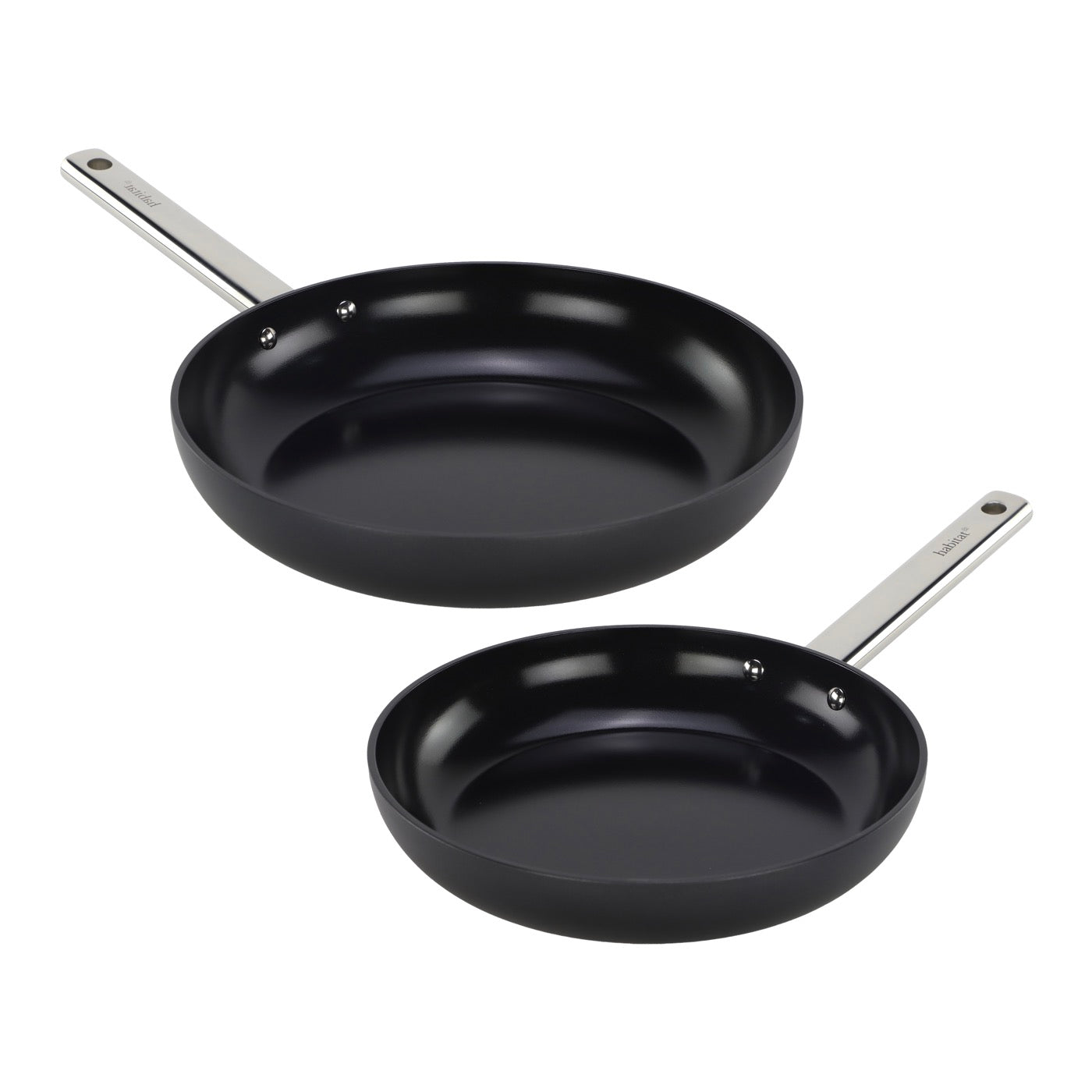 Opera - Set De 2 Poeles - 24/28cm - Aluminium Avec Revêtement Céramique - Full Induction - Noir