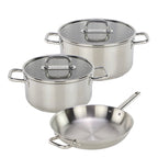 Serenis - Set De 5 Pièces En Inox - 24/28/32cm - Argenté