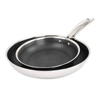 Hera - Set De 2 Poêles Triplex Antiadhésive - 24/32Cm - Noir/Argenté