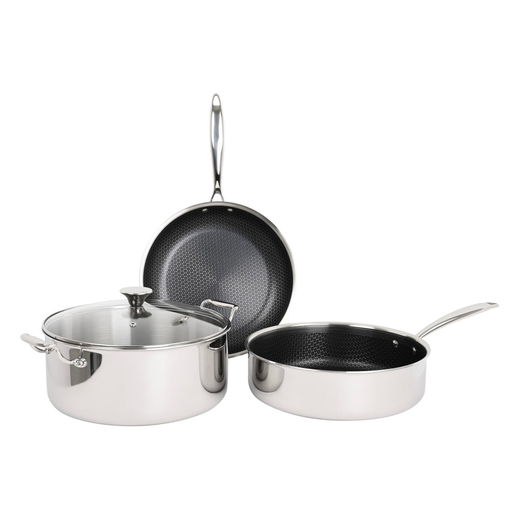 Hera - Set De 4 Pièces Triplex Antiadhésive - Noir/Argenté