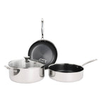 Hera - Set De 4 Pièces Triplex Antiadhésive - Noir/Argenté