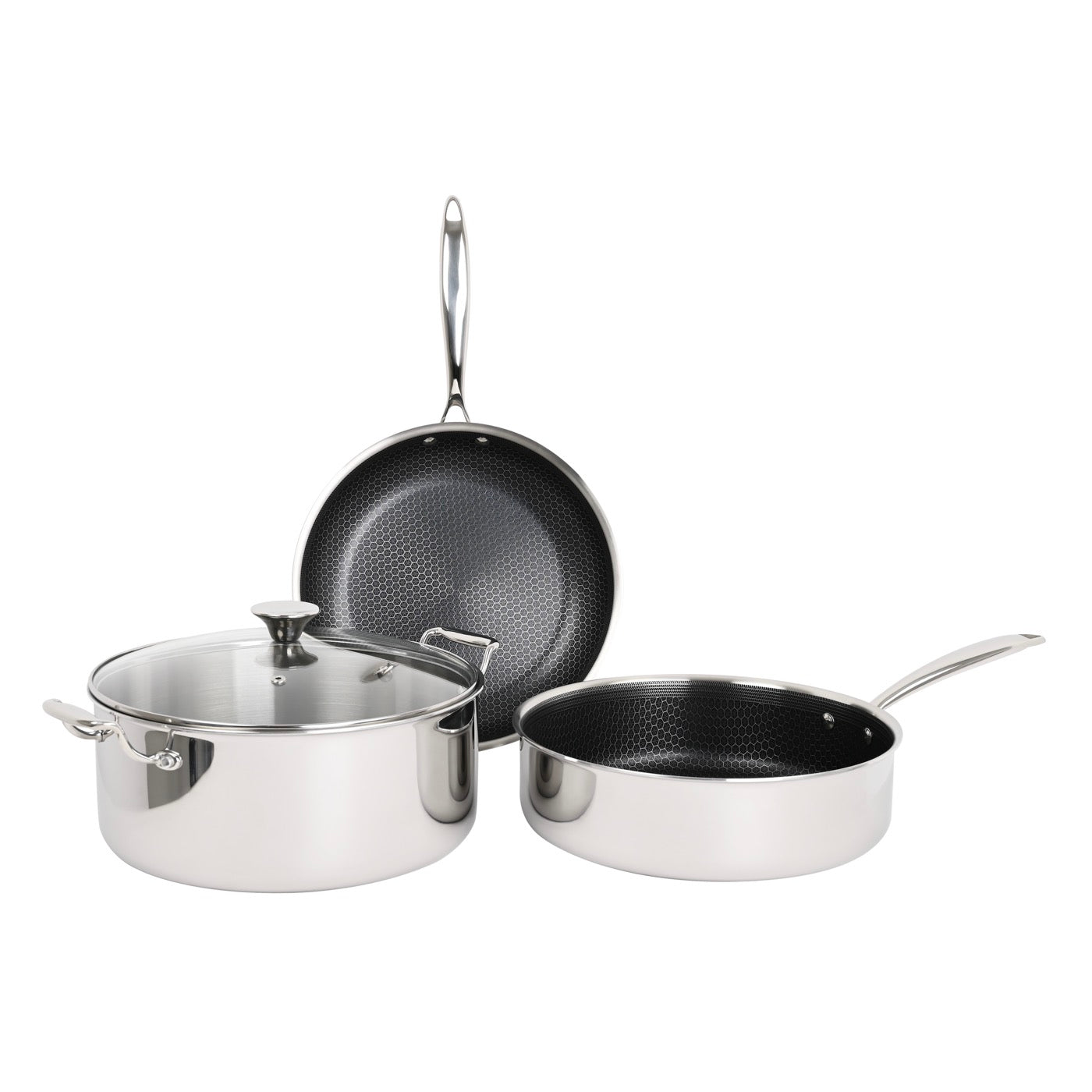 Hera - Set De 4 Pièces Triplex Antiadhésive - Noir/Argenté