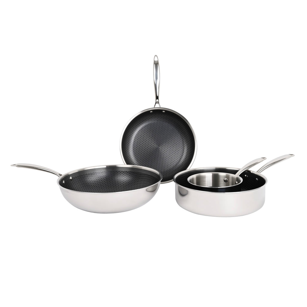 Hera - Set De 4 Pièces Triplex Antiadhésive - Noir/Argenté
