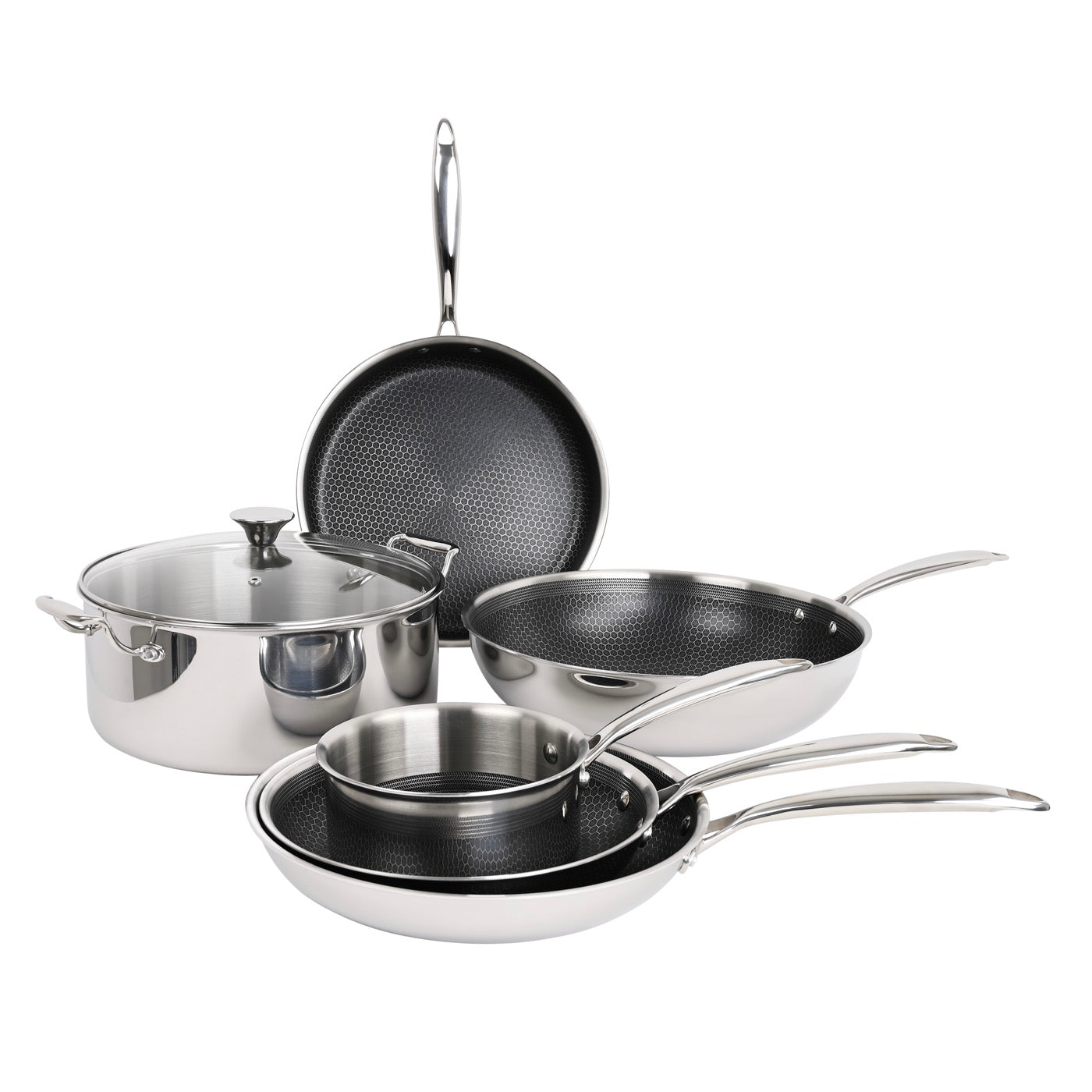 Hera - Set De 7 Pièces Triplex Antiadhésive - Noir/Argenté
