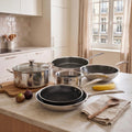 Hera - Set De 7 Pièces Triplex Antiadhésive - Noir/Argenté