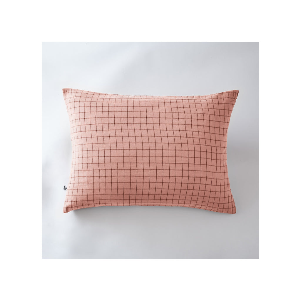Gaia Mix - Taie D'Oreiller - Double Gaze De Coton - Rose Peche
