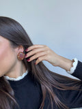 Zoé Coste For Réminiscence Vintage Earrings - Burgundy Cameos