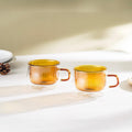 Ambra - Lot De 2 Mugs Double Paroi En Verre - 22Cl - Orange